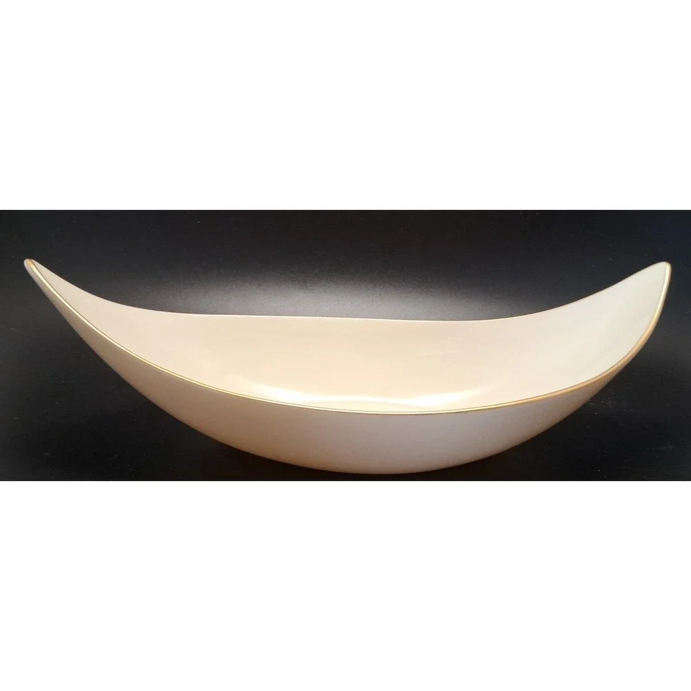 Lenox Olympia Gold Accented Centerpiece‎ Porcelain Dish 3.75x8.75
